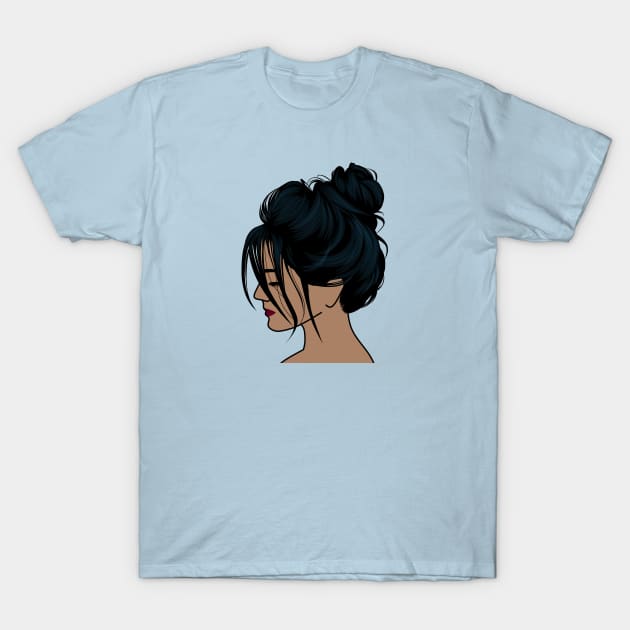 Messy bun girl T-Shirt by DG vectors